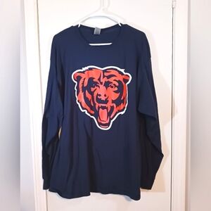 Chicago Bears (Justin Fields #1 Draft Pick) Long Sleeve Gildan Navy Blue T…